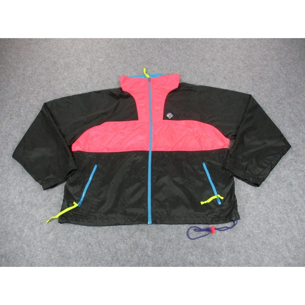 Woolrich Jacket Mens 2XL XXL Black Pink Sigmet Gear Windbreaker Full Zip Coat